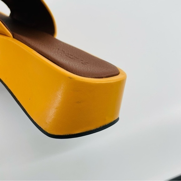 Alohas Janice Platform Sandals‎ Slides Orange Svegan  90s Y2K EU41 10-10.5 - Picture 5 of 14